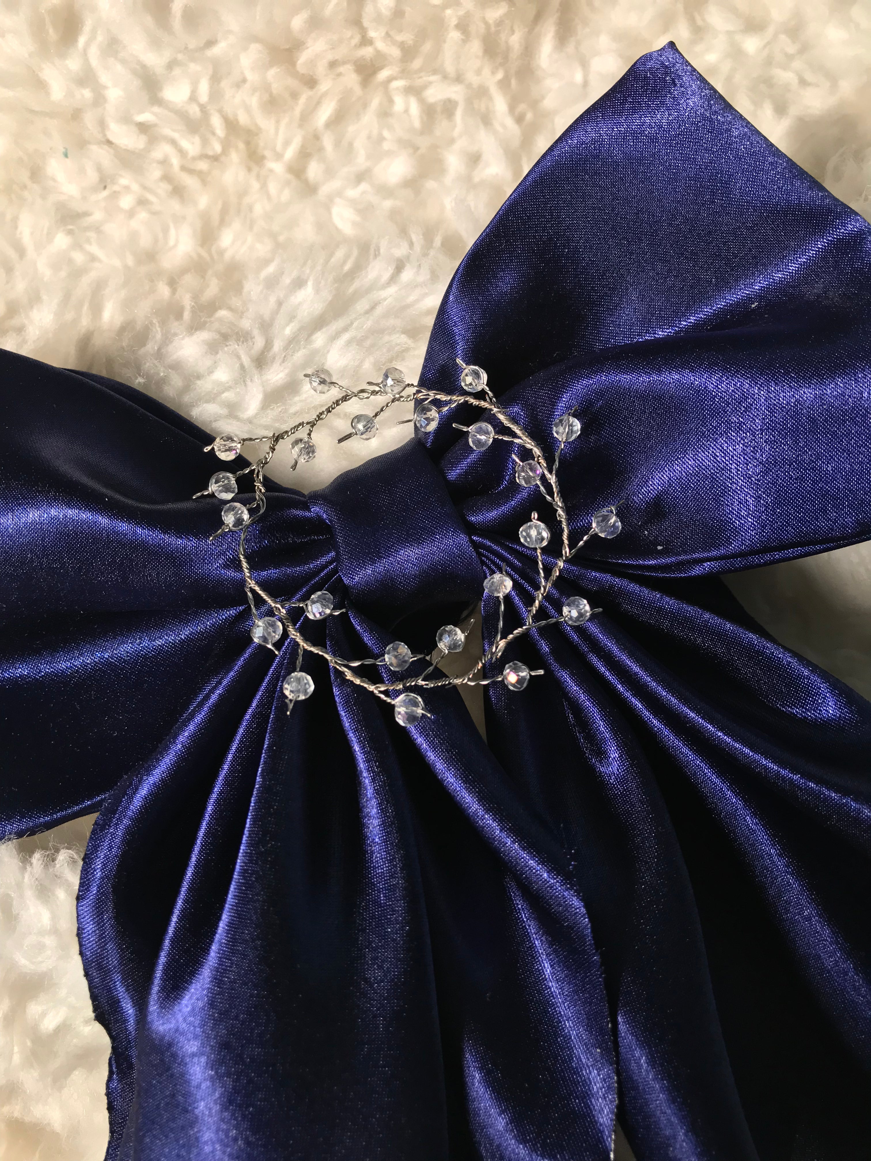 Royal luxurious Silk Bow & Sailor Bow With Pearl Beads