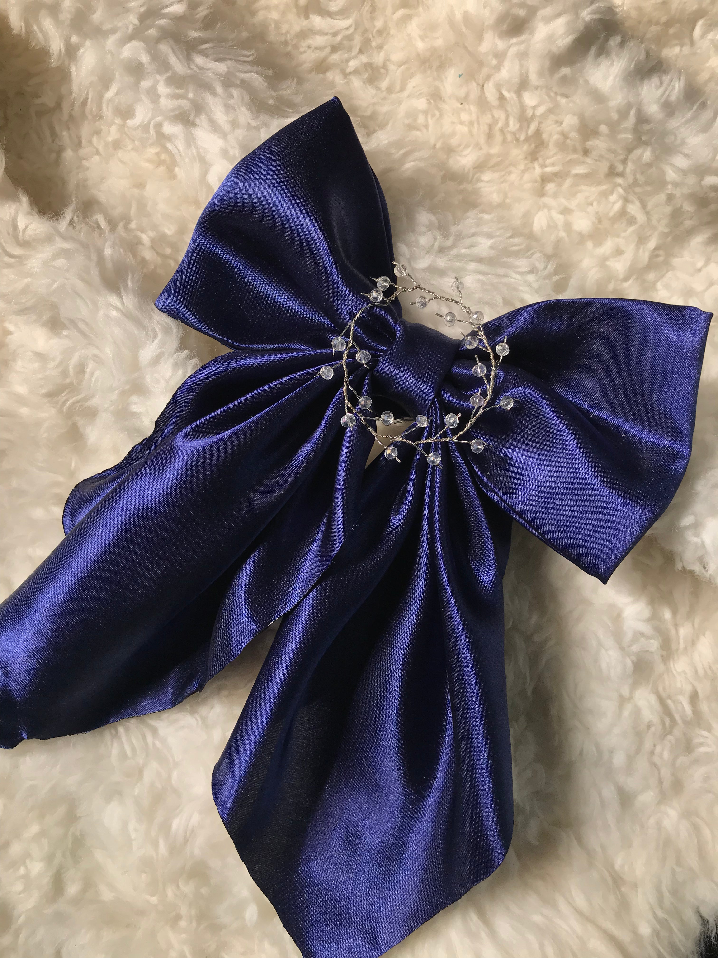 Royal luxurious Silk Bow & Sailor Bow With Pearl Beads