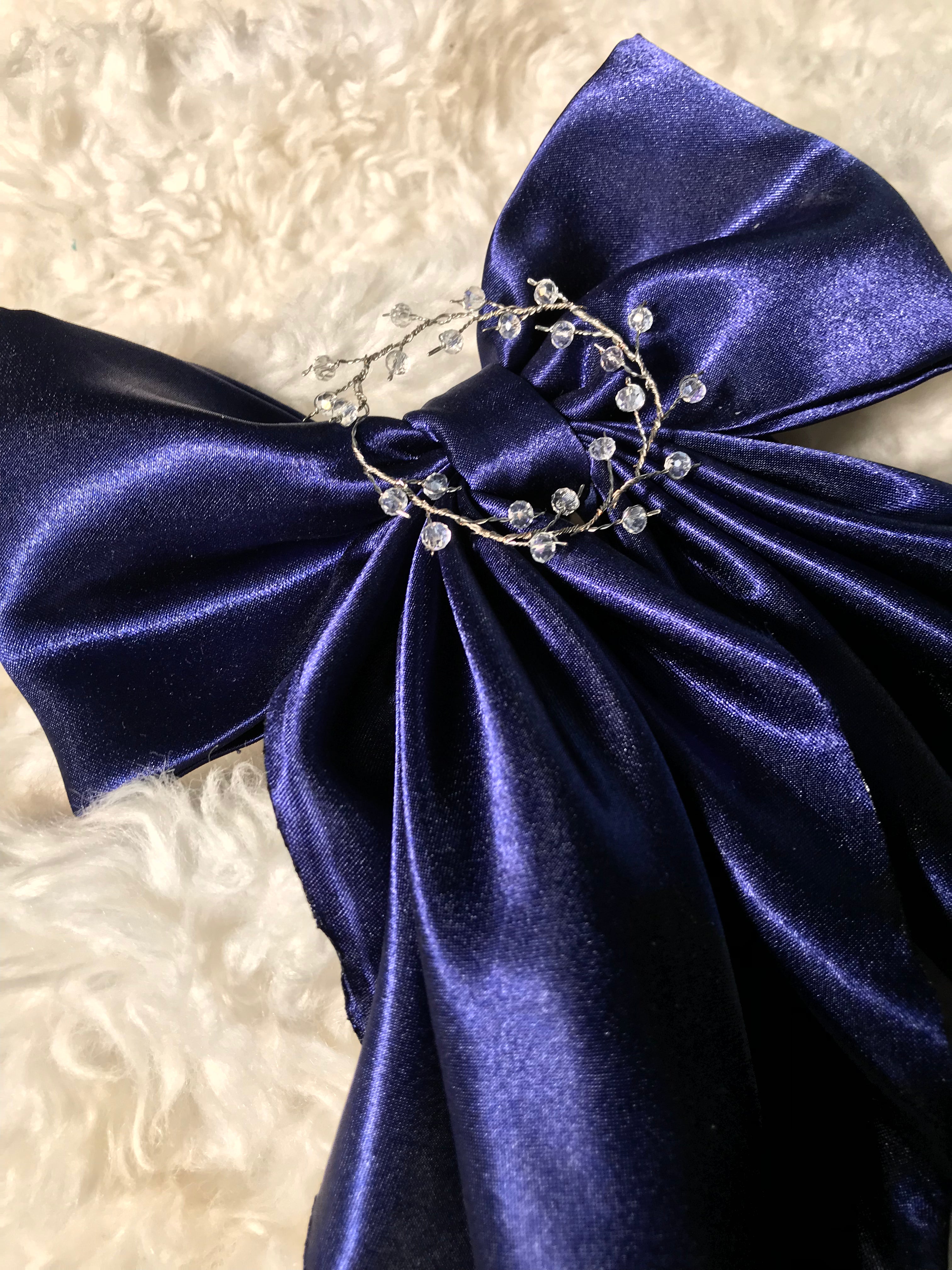 Royal luxurious Silk Bow & Sailor Bow With Pearl Beads